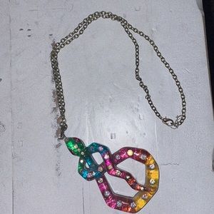 Betsey Johnson glittery snake necklace